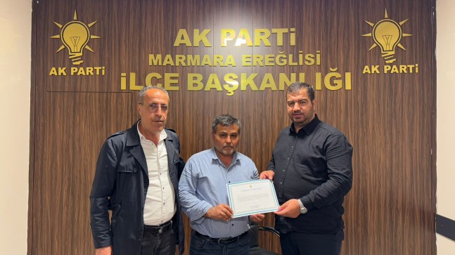 AK Parti Marmaraereğlisi Teşkilatında Teşekkür Belgesi Gururu
