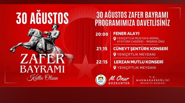 Marmaraereğlisi’nde 30 Ağustos Zafer Bayramı Coşkuyla Kutlanacak