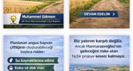 Ak Parti Marmaraereğlisi ilçe Başkanı Muhammet Gökmen, Marmaraereğlisi’ne Yapılması Planlanan ‘Hayvan Tesisiyle’ Alakalı Basın ve Kamuoyu Açıklamasında Bulundu!