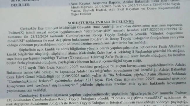 Zafer Partisi Tekirdağ İl Başkanı’na, Dava Açıldı!