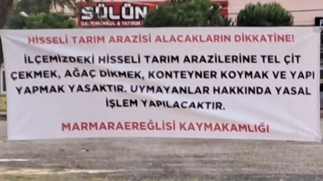 Marmaraereğlisi Kaymakamlığı, Hisseli Arazilerle Alakalı Son Noktayı Koydu!