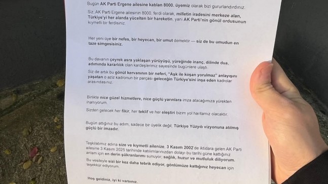 Ak Parti Ergene’de Tarihi Üye Sayısına Ulaştı!