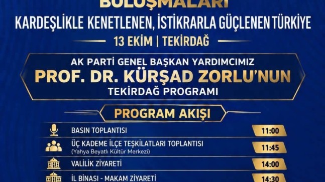 AK Parti’den Tekirdağ’da Geniş Kapsamlı “Türkiye Yüzyılı Buluşmaları” Çıkarması