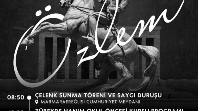 Marmaraereğlisi Belediyesi Tarafından Düzenlenecek Olan 10 Kasım Atatürk’ü Anma Programı Belli Oldu!