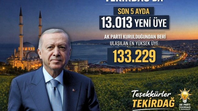AK Parti Tekirdağ İl Başkanlığı’ndan Hemşehrilerine Teşekkür: “Teşekkürler Tekirdağ!”