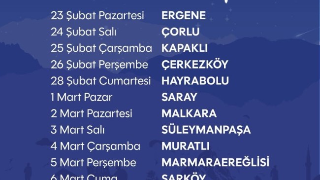 Tekirdağ Büyükşehir’den İlçelerde İftar Sofraları: İşte İlçe İlçe Takvim!