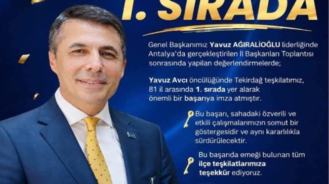 A Parti Tekirdağ Teşkilatı Türkiye Birincisi Oldu!