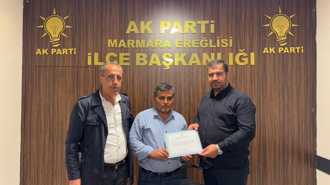 AK Parti Marmaraereğlisi Teşkilatında Teşekkür Belgesi Gururu
