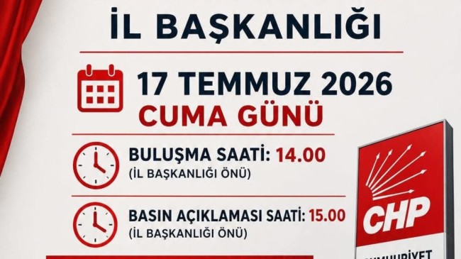 CHP TEKİRDAĞ İL BAŞKANLIĞI’NDAN BASIN AÇIKLAMASI DAVETİ!